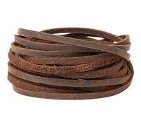 GORGECRAFT 5mX4mmX2mm en Cuir de Vache Plat Cordon en Cuir Véritable Cheval Fou Fil de Tressage pour Bracelets de Cheville Colliers Fabrication de Bijoux Porte-Clés Bottes Dentelle, Selle Marron