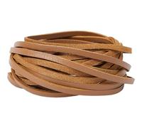 GORGECRAFT 5mX4mmX2mm en Cuir Véritable Cordon Plat en Cuir Cheval Fou de Vache Fil de Tressage pour Loisirs Créatifs Colliers Bracelets Bracelets de Cheville Porte-Clés Bottes Dentelle, Chocolat