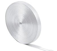 GORGECRAFT 5mX8mm Sangles en Cuir Métallique Argent Brillant Cordon en Cuir Plat Brillant Pu Décapant en Cuir Perles Corde Ruban Artisanat Bandes Double Face Faux Fourniture pour D'Oreillers Artisanat