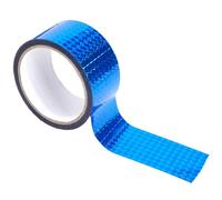 GORGECRAFT 5OM Ruban Adhésif Réfléchissant Holographique en Vrac Bleu Prisme en Plastique Étanche Paillettes Rubans de Masquage Décoratifs pour Projets D'Artisanat de Bricolage Éloigner Les Oiseaux