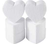 GORGECRAFT 6 Disque en Mousse pour Gâteau en Forme de Cœur Faux Modèle de 10cm Blanc Léger en Polystyrène Moules pour Poupées Embryonnaires Décoration de Gâteau Mariage Saint Valentin