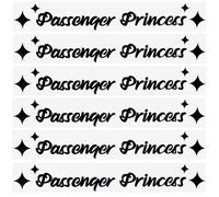 GORGECRAFT 6 feuille D'Autocollants de Rétroviseur pour Passenger Princes Autocollants Noirs Imperméables Autocollants D'Affirmation Positive pour Femme Décoration de Voiture, Salle de Bain, 13X100mm