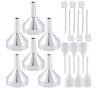 GORGECRAFT 6 mini Entonnoir en Aluminium Platina Entonnoirs en Métal pour Huiles Essentielles 6 distributeurs de Parfum Transparents Outil de Transfert Petite Pipette pour Remplir de Petites Bouteille