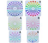 GORGECRAFT 6 Styles 3 Tailles Pochoirs à Points Mandala 8/12/16/20/24 Segments Mandala Peinture de Roche Pochoirs Modèle pour DIY Murs en Bois Meubles Toile Verre Métal Pierre Aérographe Art Peinture