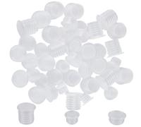 GORGECRAFT 60 bouchon de Bouteille de Rechange en Plastique Transparent pour Salière et Poivrière avec Languette de Traction Couvercles D'Extrémité de Colonne Réutilisables pour Pots Bouteilles Tuyaux