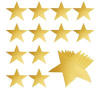GORGECRAFT 60 pièce de Découpes D'Étoiles Dorées de 15cm Papier Imprimé Double Confettis à Cinq Étoiles Décorations à Paillettes avec Autocollant pour Tableau D'Affichage Salle de Classe Mur Fête