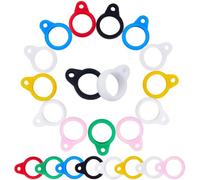 GORGECRAFT 60PCS Anneaux en Silicone Anti-Perte de Couleurs Aléatoires Support D'Élastique en Caoutchouc de 10Mm de Diamètre Intérieur Anneaux en Caoutchouc Non Perdus Support de Pendentif Anti-Perte