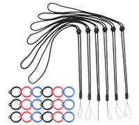 GORGECRAFT 66PCS Ensemble de Lanière de Collier Anti-Perte Comprenant 6PCS Support de Corde de Sangle de Pendentif Anti-Perte avec 60PCS Anneaux en Caoutchouc de Silicone pour Porte-Clés 21mm