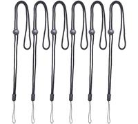 GORGECRAFT 6pcs Tour de Cou Réglable Sangle Autour du Cou Polyester Clés Stylo Téléphone Badges D'Identification Titulaire Bureau Nom Badges Sangles avec Boucle de Ficelle, Noir