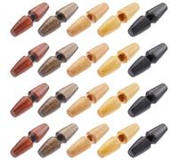 GORGECRAFT 70 Bouton en Bois pour Manteau 5 Couleurs 40mm de Long Noir Marron Café Gros Trou Bouton à Bascule Boutons de Remplacement pour Veste Vêtements Couture Projets D'Artisanat Bricolage