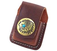 GORGECRAFT 76 MM de Long Étui à Briquet en Cuir Gaine de Ceinture avec Bouton Pression en Alliage pour Briquet de Ceinture (Marron Noix de Coco)
