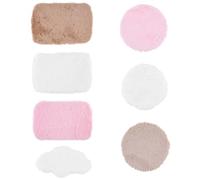 GORGECRAFT 7pcs Tapis Miniature Mini Décoration de Maison de Poupée Rose Blanc Beige Petit Tapis Maison de Poupée Moelleux Plusieurs Formes Tapis de Sol Accessoires pour Maison de Poupée Modèle
