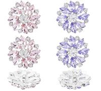 GORGECRAFT 8 bouton Flocon de Neige en Cristal Violet Clair et Rose Clair Boutons à Tige en Laiton à 1 trous Embellissements à Coudre Sur les Boutons de Vêtements pour Bricolage Uniforme Chapeau