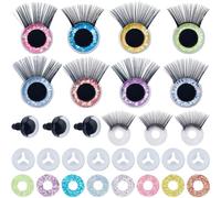 GORGECRAFT 8 Couleurs Yeux de Sécurité avec Cils et Rondelles 14mm 16pcs Yeux de Poupée en Plastique Yeux Crochet pour Amigurumi Crochet Poupée Peluche Artisanales Animaux en et Ours en Peluche