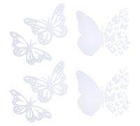 GORGECRAFT 8 Feuille de Grands Autocollants de Voiture en Forme de Papillon Autocollants Imperméables en Vinyle pour Femmes Autocollants de Voiture et Autocollants Réfléchissants Autocollants Blanc