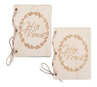 GORGECRAFT 8 pièces Cartes de Vœux en Bois Livres de Vœux de Mariage Carte de Jour de Mariage Célébrant Mariée et Marié Cadeaux de Douche Nuptiale Livret Souvenir Carnet de Renouvellement Cartes