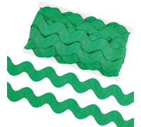 GORGECRAFT 9.1 m 4cm de Large Ruban à Franges Ondulées de Noël Vert Ric Rac Jumbo Vert Forêt Rick Rack Ruban à Bord Ondulé Tissu Bordure en Zigzag pour Couture Robe de Mariée Emballage Cadeau