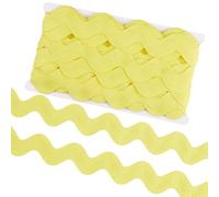 GORGECRAFT 9.1 m 4cm Jumbo RIC Rac Dentelle Garniture Rick Rack Ruban Vague Pliage Frange Garniture Couture Rickrack Zig Zag Tressé Tissu Tissé pour Couture Artisanat Fête de Mariage de Noël (Jaune)