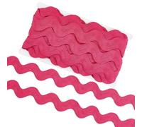GORGECRAFT 9.1m*4cm Jumbo RIC Rac Dentelle Garniture Rick Rack Vague Pliage Frange Garniture Ruban Grand Couture Tressé Tissu Tissé pour Emballage Cadeau de Noël Tissu de Mariage Fête (Rose Foncé)