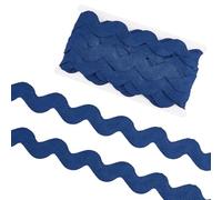GORGECRAFT 9.1m*4cm Jumbo RIC Rac Trim Rick Rack Wave Bending Fringe Dentelle Garniture Ruban Grand Couture Tressé Tissu Tissé pour Artisanat Emballage Cadeau de Noël Tissu (Bleu de Prusse)