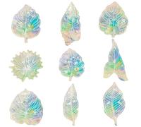 GORGECRAFT 9 autocollant pour Fenêtre à Grandes Feuilles Tropicales Attrape-Soleil en Verre à Prisme Arc-en-Ciel Autocollant Statique Imperméable pour Fenêtre D'Été Sauver les Oiseaux des Collisions