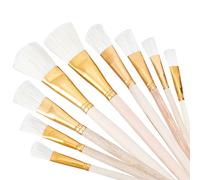 GORGECRAFT 9 Styles Brosse à Dorer Feuille d'or Plumeau à Cheveux Pinceaux Ensemble Comestible Feuille d'or Flocons Feuille Métallique Pinceau pour Art Artisanat