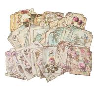 GORGECRAFT 90pcs Papier de Scrapbooking Vintage 3 Styles Motif Fleurs Roses Plantes Oiseaux Esthétique Décoratif Découpage Fournitures D'Artisanat pour Journal Intime Planificateur Cyan 8.4x8cm