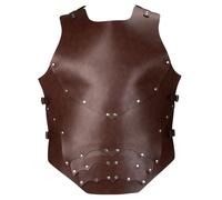 GORGECRAFT Armure de Poitrine de Guerrier en Simili Cuir Médiéval Rétro Chevalier Mercenaire Archer Armure Corporelle Marron Noix de Coco Gilet Réglable Armure de GN Armure de Plastron Halloween