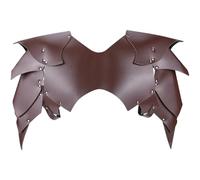 GORGECRAFT Armure D'Épaule Viking Médiévale en Simili Cuir Rétro pour Hommes Armure de Guerrier Steampunk Marron Noix de Coco Harnais de Poitrine Réglable Renaissance Garde D'Épaule Halloween Cosplay