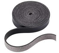 GORGECRAFT Bande de Sangle en Cuir 12.5mm de Large 2 m de Long Grain de Cuir Noir Ceinture Enroulée Cordon Plat Simple Face pour Collier, Ceinture, Projets D'Artisanat, Poignées, Cordes de Traction