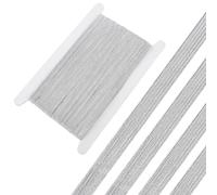 GORGECRAFT Bande Élastique Argentée de 24 m Ruban Métallique Pailleté de 10 mm de Large Sangle Élastique Plate Tressée Ruban Extensible Élasticité Cordon en Caoutchouc Tricoté Accessoires
