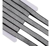 GORGECRAFT Bande Élastique Métallique Pailletée de 11mX15mm Ruban Extensible Argenté Sangle Élastique Noire en Polyester pour Bricolage Couture Bandeau Pantalon Ceinture Vêtements Embellissements
