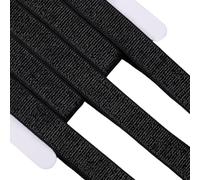 GORGECRAFT Bande Élastique Noire Pailletée 11mX20mm Ruban Plat Extensible Scintillant Sangle Élastique Tissée en Polyester pour Bricolage Couture Artisanat Bandeau Pantalon Ceinture Vêtements