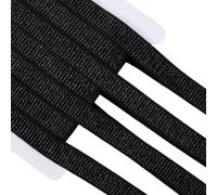 GORGECRAFT Bande Élastique Noire Pailletée de 11 m X 15mm Ruban Extensible Scintillant en Polyester Plat Tissé pour Bandeau Ceinture Bricolage Couture Pantalons Robes Accessoires Vestimentaires