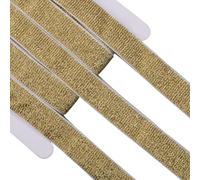 GORGECRAFT Bande Élastique Pailletée Dorée de 11mX20mm de Large Ruban Extensible Métallique Plat en Polyester Blanc Sangle Élastique pour Bandeau Ceinture Bricolage Couture Artisanat Pantalons Robes