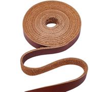 GORGECRAFT Bandes de Cuir de Vachette de 2mX12.5mm Cordon Plat en Cuir Véritable de 1.8mm D'Épaisseur Sangles en Cuir Pleine Fleur Cuir de Bovin Tannées pour Ceintures Bracelets Colliers Sienna