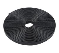 GORGECRAFT Bandes de Cuir Double Face 5mX8mmX2.1mm Lanières en Cuir PU Noir Cordon Plat en Cuir Bords Cousus à la Main Fils en PU Cordes pour Bricolage Fabrication de Poignées Ceintures Gants