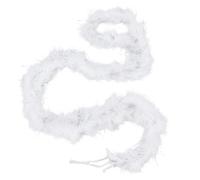 GORGECRAFT Boas en Plumes Blanches Chandelle de 1.9 m X 20mm Épais et Duveteux avec Franges pour Déguisements Halloween Carnaval Danse Mariage Soirées Cosplay Accessoires et Décorations.
