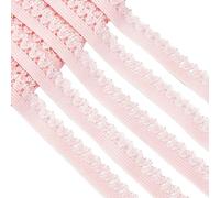 GORGECRAFT Bordure Élastique de 20 m pour Lingerie 13 mm de Large Bordure en Dentelle Extensible Sangle de Coupe Ruban de Cordon en Dentelle Crochetée pour Bricolage Vêtements Emballage Cadeau Rose