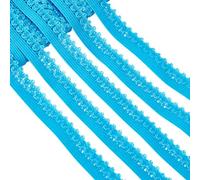 GORGECRAFT Bordure en Dentelle Élastique de 20m de Large Bord Extensible de 13mm Bordure de Lingerie Ruban de Cordon en Dentelle Crochetée pour la Couture les Fournitures D'Emballage Cadeau Bleu Royal
