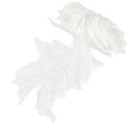 GORGECRAFT Bordure en Dentelle Perlée à Sequins de 0.9m Blanche en Forme de Feuille Fléchée Ruban de Dentelle Applique Broderie Bordure en Maille pour Vêtement Rideaux Jupes Embellissements Intérieure