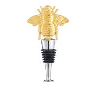 GORGECRAFT Bouchon de Bouteille de Vin en Métal Doré Réutilisable en Forme d'abeille Décoration en Silicone pour Bouteille de Champagne Idéal pour Pendaison de Crémaillère Noël Halloween Un Mariage