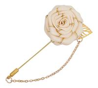 GORGECRAFT Broche Rose Épingle à Revers Fleur de Mariage Broche avec Chaîne à Pompon Suspendue en Or Broche Faite à la Main Épingles à Col pour Costume pour Marié Bal Écharpe Chapeau Costume Hommes
