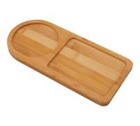 GORGECRAFT Burlywood Plateau de Service à Thé en Bois en Forme D'Arche pour Moulin à Sel et à Poivre en Bois Plateau de Service à Condiments en Bambou Repose Broyeur pour 2 Moulin Accessoires