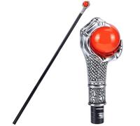 GORGECRAFT Canne Ancienne Bâton de Marche Vintage Bâton de Marche Argenté avec Griffe d'aigle Bâton de Préhension à Boule Canne Sceptre de Cosplay Baguette Magique Punk Événements à Thème Spectacles
