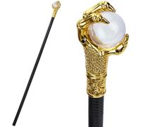 GORGECRAFT Canne Ancienne Vintage Bâton de Marche Orné d'une Griffe d'aigle Bâton de Préhension Blanc Sceptre Royal pour Halloween Cosplay Cannes Baguette Magique Punk Événements à Thème Spectacles