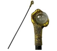 GORGECRAFT Canne de Marche Vintage en Forme de Griffe de Dragon Sceptre Égyptien avec Tête en Cuivre Doré Baguette de Cosplay en Plastique pour Halloween Sorcières Sorciers Déguisement de Fête