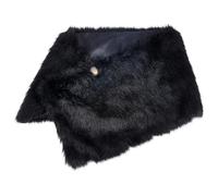 GORGECRAFT Cape en Fausse Fourrure Viking Châle Manteau Médiéval en Laine Col Enveloppant Costume de Reine Guerrière Noire Cape de Cosplay Renaissance avec Ceintures en Cuir Femmes Fêtes d'halloween