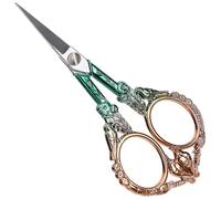 GORGECRAFT Ciseaux de Couture Européens pour Broderie Orange Vert en Acier Inoxydable Vintage pour Crochet Point de Croix Coupe Cigogne Pointe Pointue Petits Ciseaux pour Bricolage Ciseaux de Détail