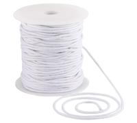 GORGECRAFT Corde en Coton Souple de 2mm*55m Cordon de Rechange pour Macramé Bordure Passepoilée en Coton Fil Rond Passepoil Polyvalent pour Sacs Projets Bricolage Projets D'Artisanat Blanc